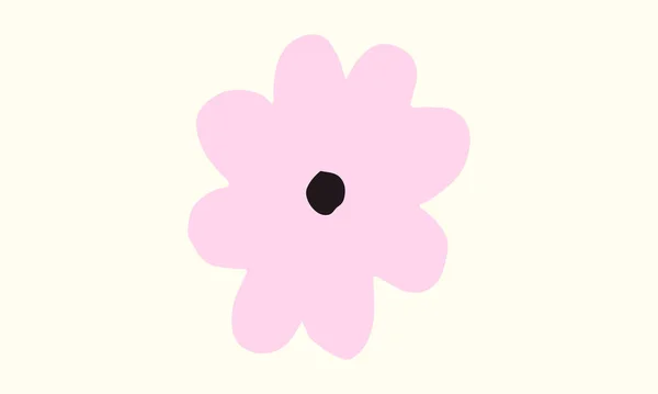 Jogo Desenhos Flores Verão Simples Ilustração Abstrata Flor Arte Vetorial —  Vetores de Stock