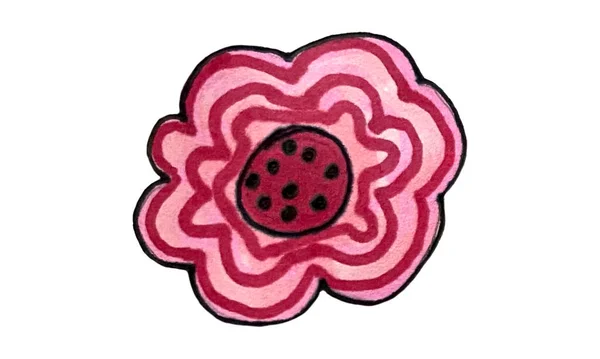 Handgezeichnete Marker Illustration Des Blütenkopfes Florales Design Element Frühlings Und — Stockfoto