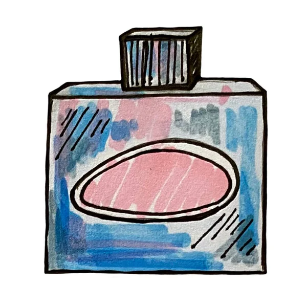 Ručně Kreslený Marker Ilustrace Lahvičky Parfémem Krása Módní Doplňky — Stock fotografie