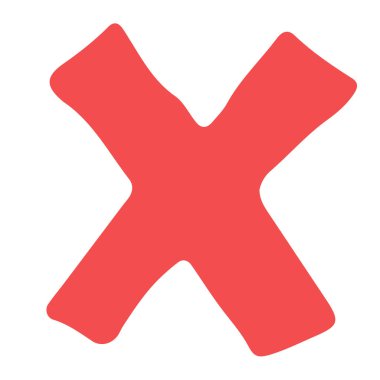 Çapraz simgenin el çizimi vektör çizimi çizimi. Web sitesi ve sosyal ağ tasarım elemanı. İnternet düğmesi şablonu