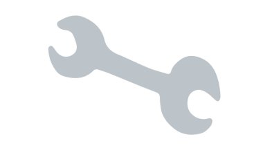 İngiliz anahtarının el çizimi vektör çizimi çizimi. İnternet ve sosyal ağ tasarım elemanı. Web sitesi veya uygulama ayarları düğmesi şablonu