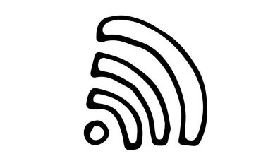 Ağ simgesinin el çizimi vektör taslağı. Web sitesi ve sosyal ağ tasarım elemanı. İnternet düğmesi şablonu