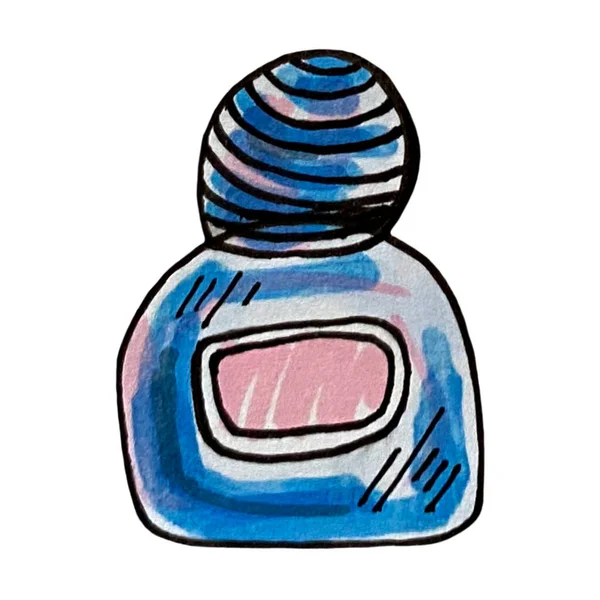 Ručně Kreslený Marker Ilustrace Lahvičky Parfémem Krása Módní Doplňky — Stock fotografie