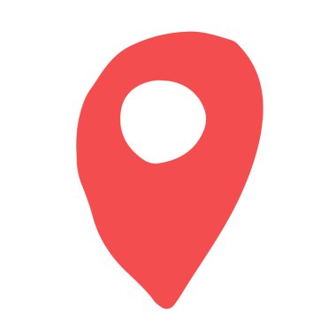 Konum simgesinin el çizimi vektör taslağı çizimi