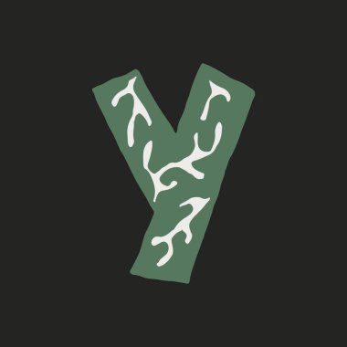 El şafağı vektör harfi Y beyaz arkaplanda izole