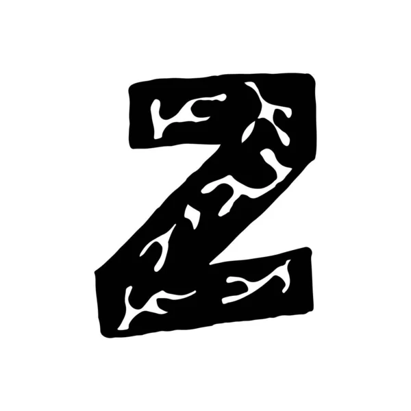 Mão alvorecer vetor letra Z isolado no fundo branco — Vetor de Stock