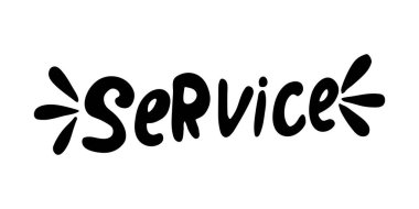 Teslimat servisi için el yazısı vektör tipografisi