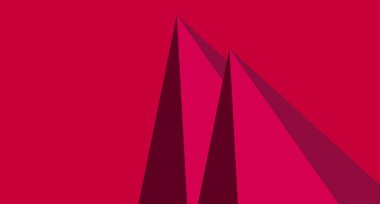 Kırmızı üçgen arka plan. Geometrik şekil