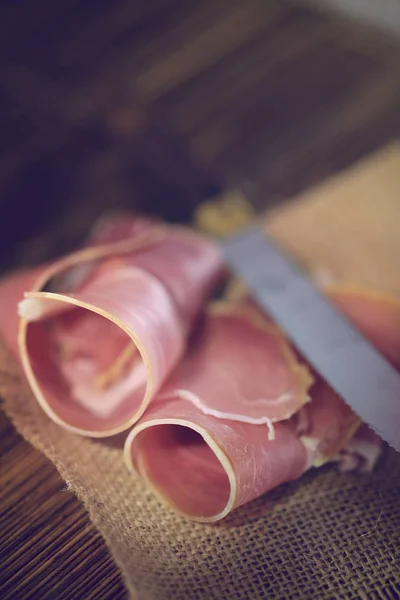 Italienischer Schinken Oder Spanischer Schinken — Stockfoto