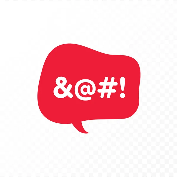 Vektor Farbe schlechte Sprache Symbol Illustration. rote Sprechblase mit zensiertem Text isoliert auf transparentem Hintergrund. Gestaltungselement für Hassbanner, Poster, Web, Meme, Logo — Stockvektor