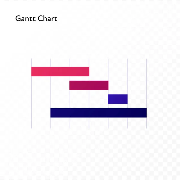 Infographic Design Element Collection Vector Flat Color Illustration Gantt Chart — Stock Vector