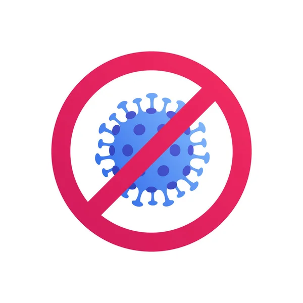 Concepto Epidemia Viral Ilustración Plana Moderna Vectorial Signo Parada Coronavirus — Archivo Imágenes Vectoriales