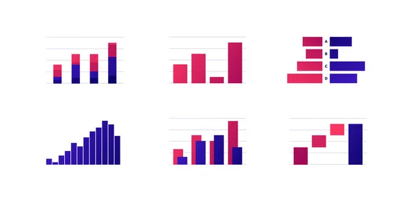 Colección Elementos Diseño Infográfico Conjunto Ilustración Color Plano Vectorial Gráfico — Archivo Imágenes Vectoriales