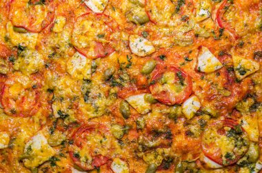 dilim pizza makro arka plan farklı dolguları ile