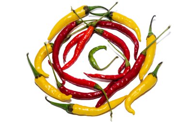 Kırmızı ve sarı biber izolasyon