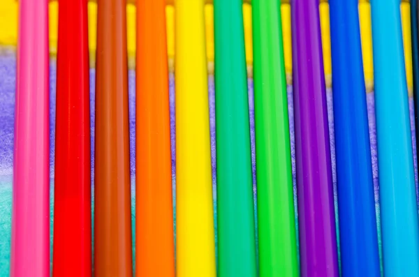 Texture di diversi marcatori colorati di fila — Foto Stock