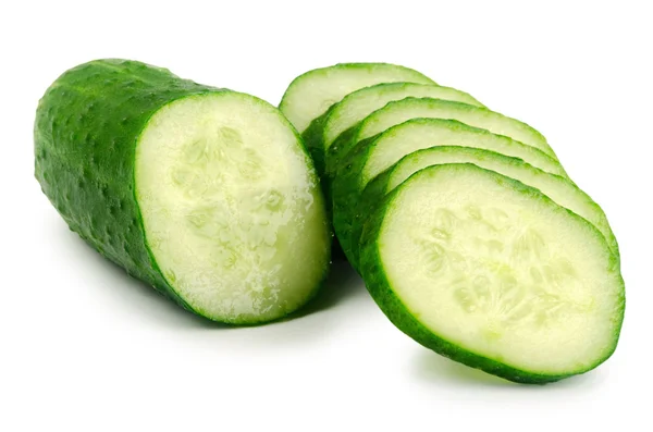 Appetizing green cucumber isolated on a white background — Φωτογραφία Αρχείου