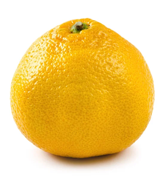 Jeden pomarańczowy mandarynka na białym tle — Zdjęcie stockowe