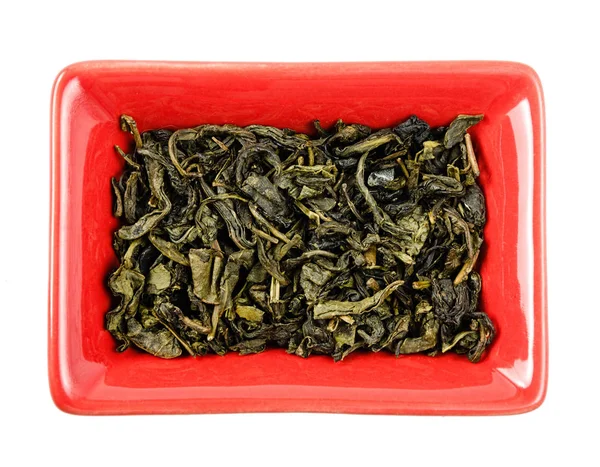 Zelený čaj v misce. Izolovaný — Stock fotografie