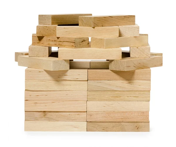 Aislado en la estructura de madera blanca de ladrillos —  Fotos de Stock