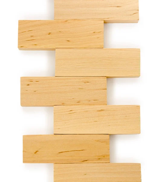 Parede de tijolos de jogo de madeira — Fotografia de Stock