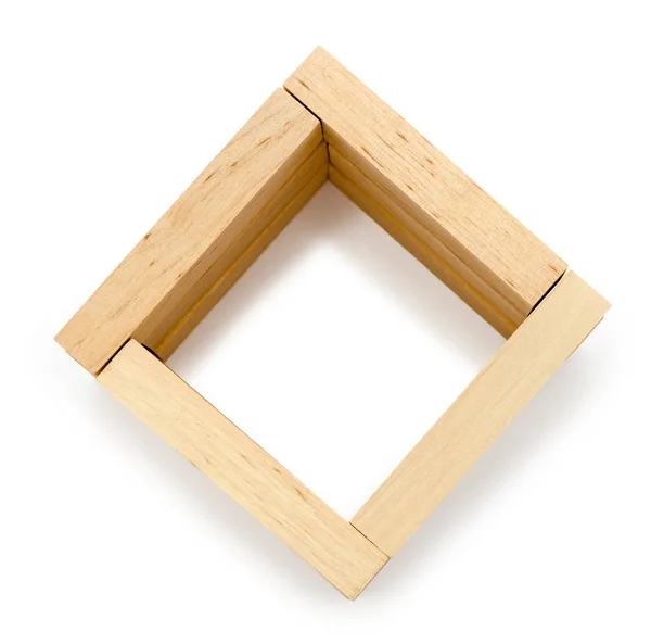 Estrutura de tijolos de madeira, parece bem — Fotografia de Stock