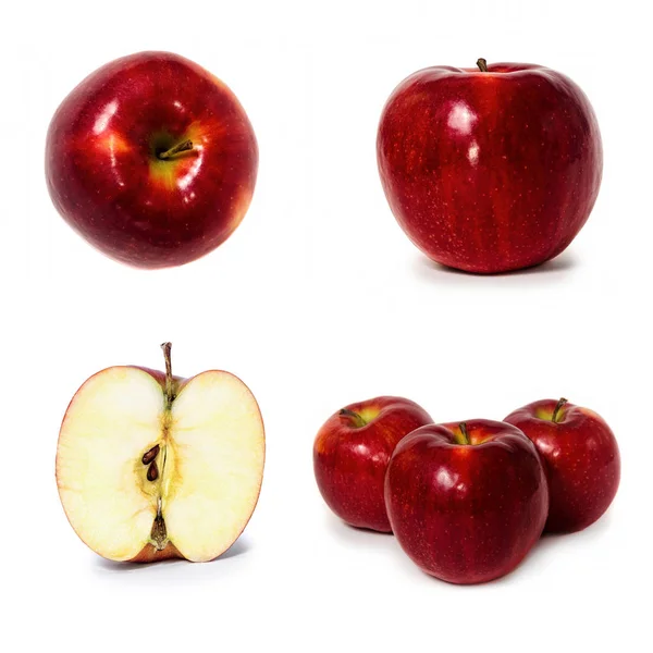 Heerlijke gezonde appels geïsoleerd op witte achtergrond. — Stockfoto