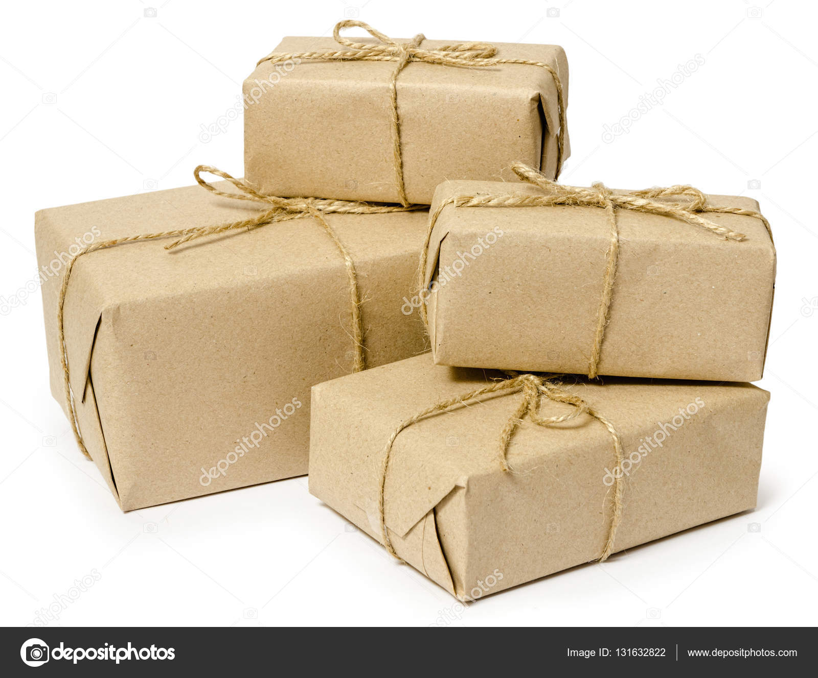 Gift wrapping from Kraft paper wrapped with twine Stock Photo by ©Toxitz  131632822
