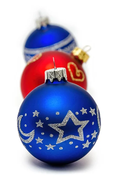 Parlak oyuncaklar Noel ağacı ve iç tasarım kümesi — Stok fotoğraf