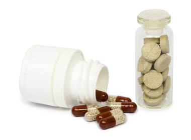 çeşitli tablet tedavisi veya kilo kaybı için kümesi. İzole 