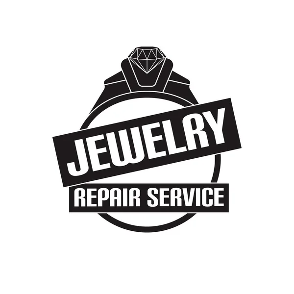 Imagine vectorială a serviciului de bijuterii logo. Conceptul trendy pentru atelier de reparații sau întreținerea produselor de bijuterii — Vector de stoc