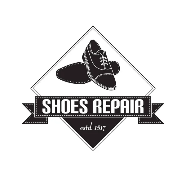 Imagen vectorial del logotipo de los servicios de reparación de zapatos. Concepto para la reparación del taller — Vector de stock