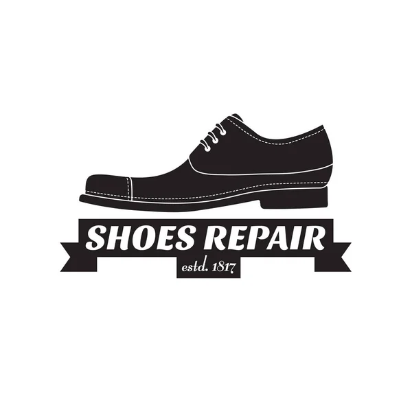 Vektorbild des Logos der Schuhreparaturdienste. Konzept für Werkstatt-Reparatur — Stockvektor