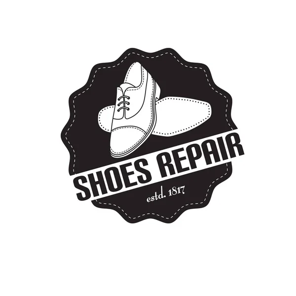 Imagen vectorial del logotipo de los servicios de reparación de zapatos. Concepto para la reparación del taller — Vector de stock