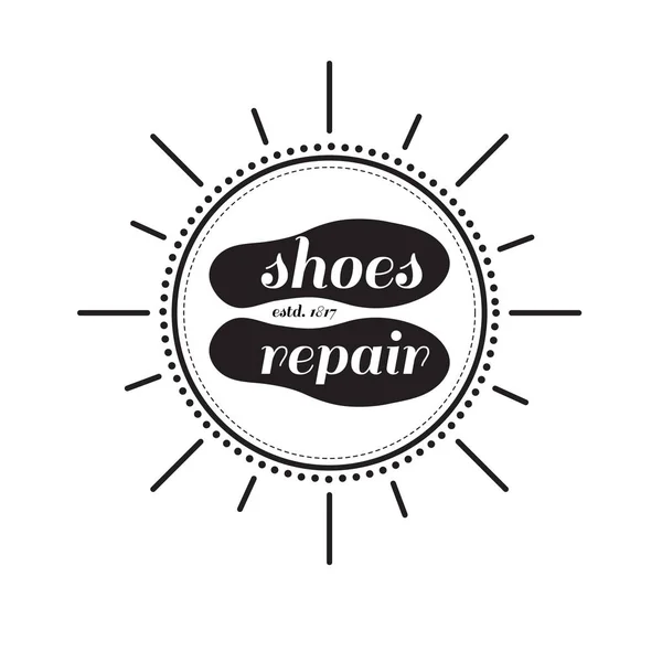 Imagen vectorial del logotipo de los servicios de reparación de zapatos. Concepto para la reparación del taller — Vector de stock