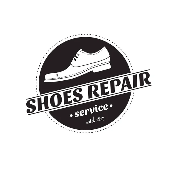 Imagen vectorial del logotipo de los servicios de reparación de zapatos. Concepto para la reparación del taller — Vector de stock