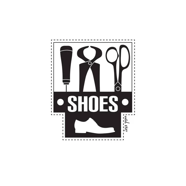 靴修理サービスのロゴのベクター画像。ワーク ショップの修復のためのコンセプト — ストックベクタ