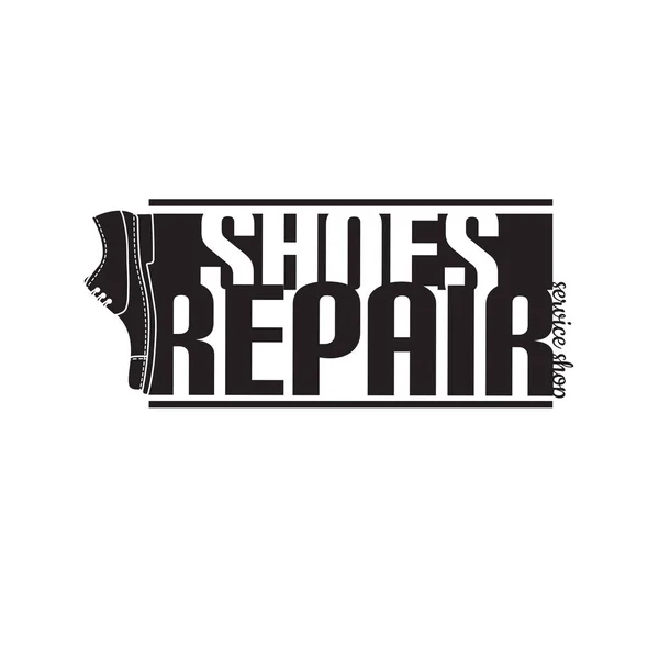 Imagen vectorial del logotipo de los servicios de reparación de zapatos. Concepto para la reparación del taller — Archivo Imágenes Vectoriales