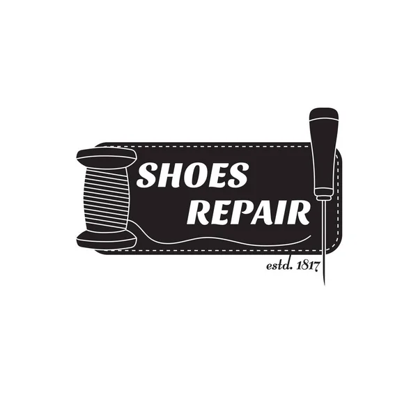 Imagine vectorială a logo-ului serviciilor de reparații încălțăminte. Concept pentru repararea atelierului — Vector de stoc