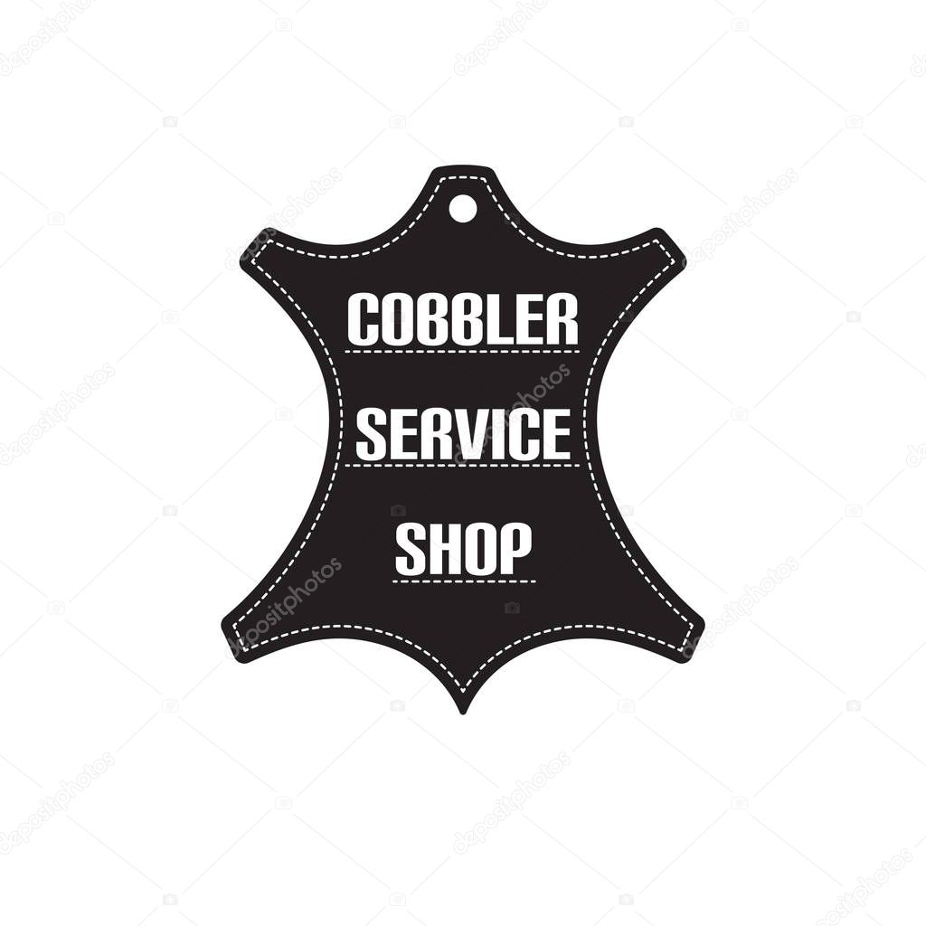 Vector image of logo of shoe repair services. Trendy concept for workshop repair or restoration of leather goods
