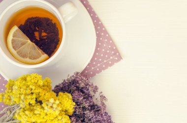 Çeşitli çay ahşap tablo