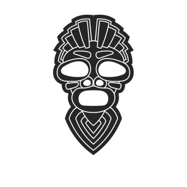 siyah ve beyaz tarzı eski kabile maskesi