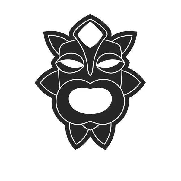 Máscara tribal antiga em estilo preto e branco — Vetor de Stock