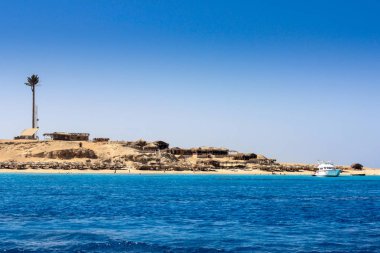 ıssız sahil peyzaj, tekne görünümünden