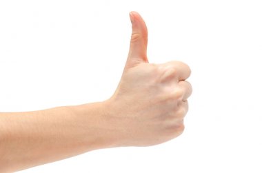 genç kızın el başparmak ortaya çıktı.