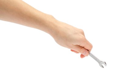 genç kızın anahtarı tutan el.