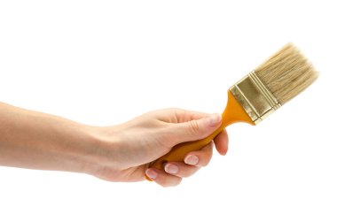 El holding boya fırçası.