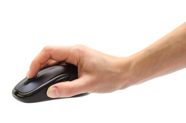 bilgisayar mouse tutan el.