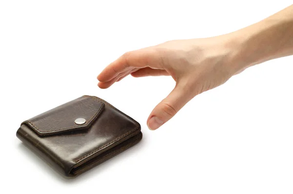 Kvinnlig hand innehav plånbok. — Stockfoto