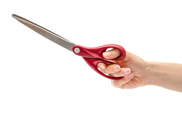 Female hand holding scissors. — Stock Photo, Image